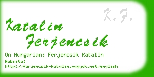 katalin ferjencsik business card